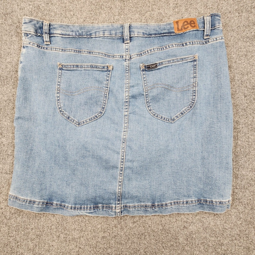 Lee Denim Skort Womens 20M Blue Regular Fit Mid Rise Stretch Jean Skirt Shorts - Picture 2 of 8